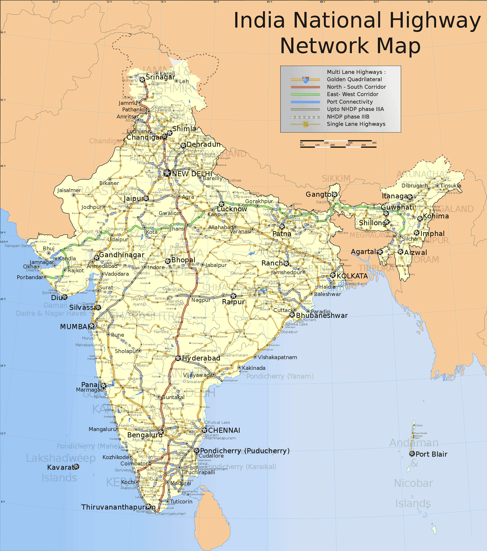 India National Roads Map Mapsof