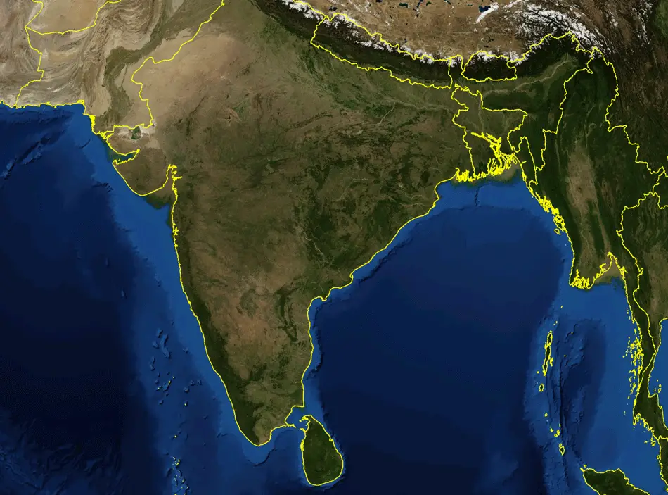 Satellite Map Of India