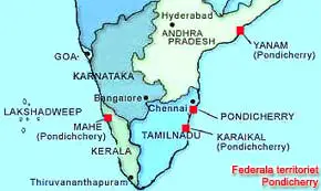Indien Karta Pondicherry Mapsof Net