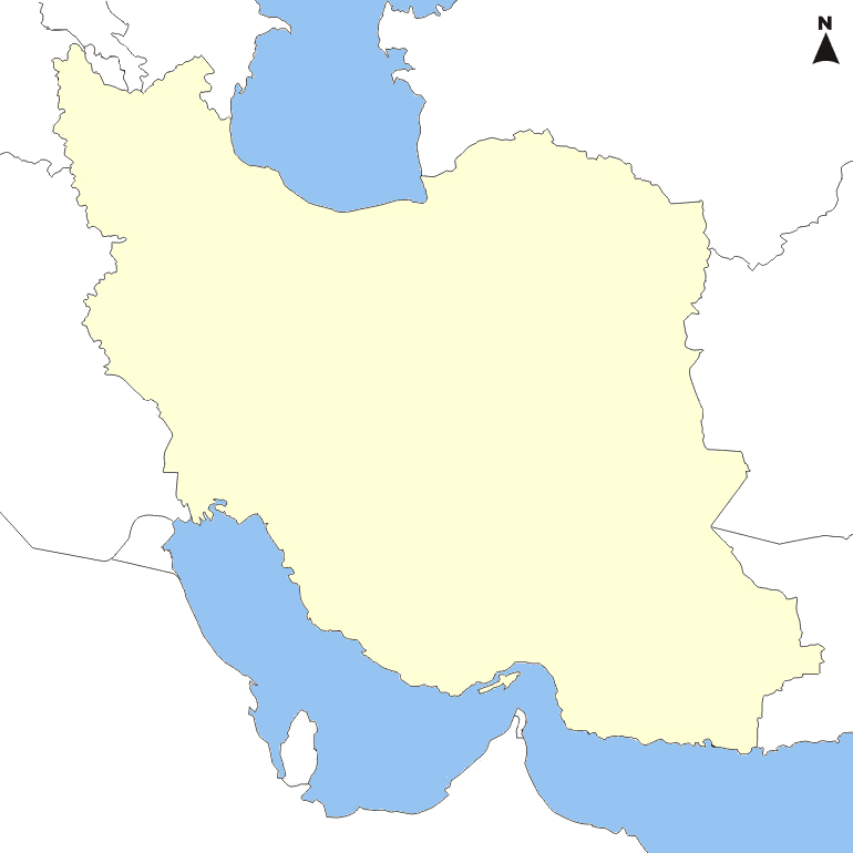 Iran And Neighbors Blank Map 1 770x770 | Iran Maps