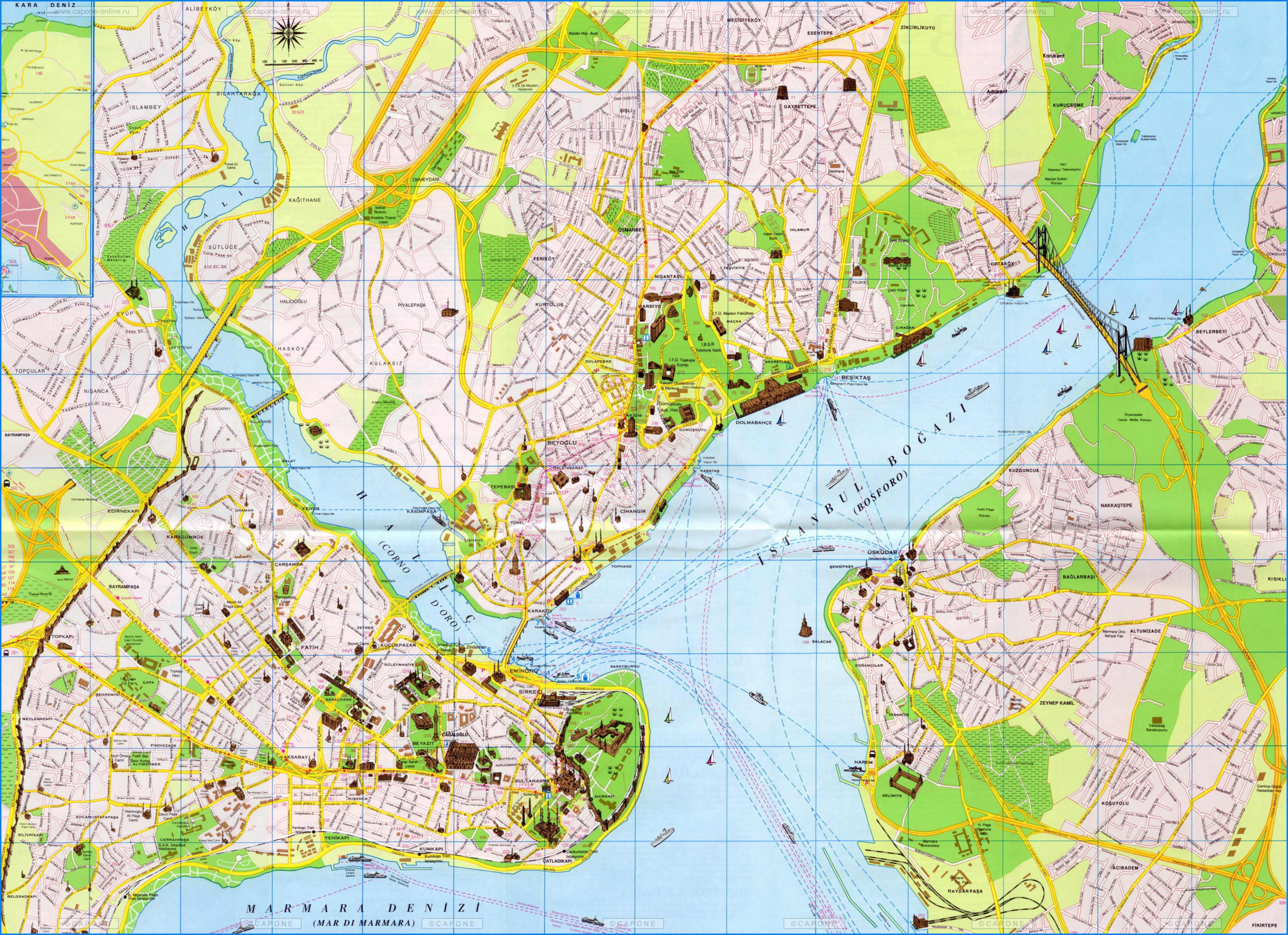 Istanbul City Map - Mapsof.net