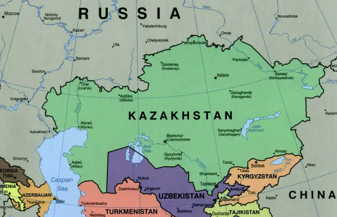world map kazakhstan
