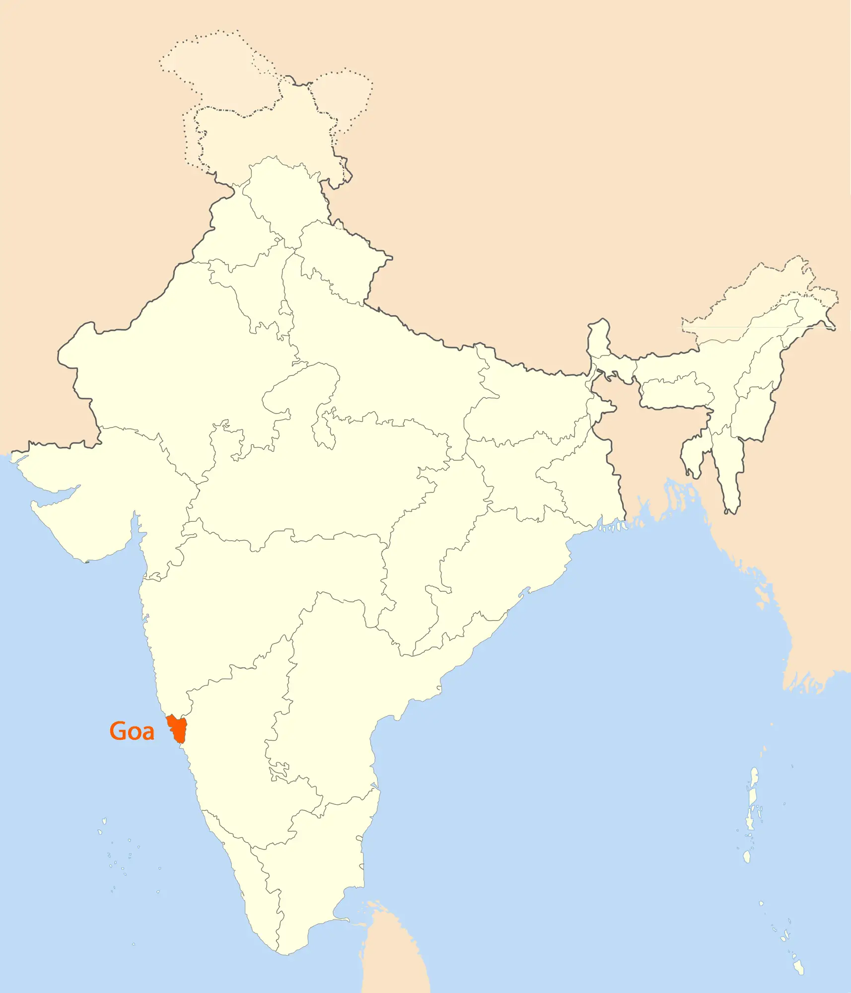 Location Map Of Goa Mapsof Net