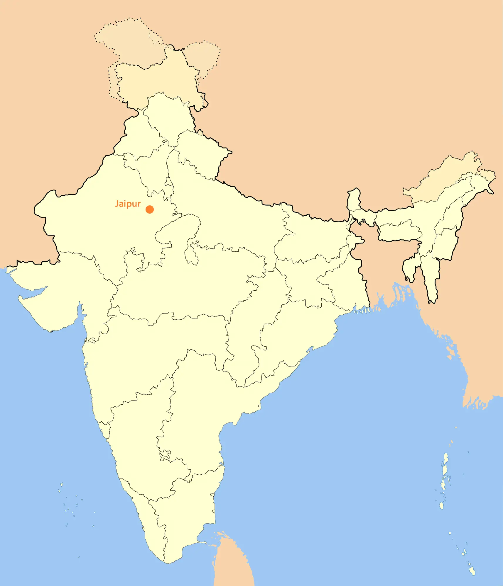 Location Map of Jaipur • Mapsof.net