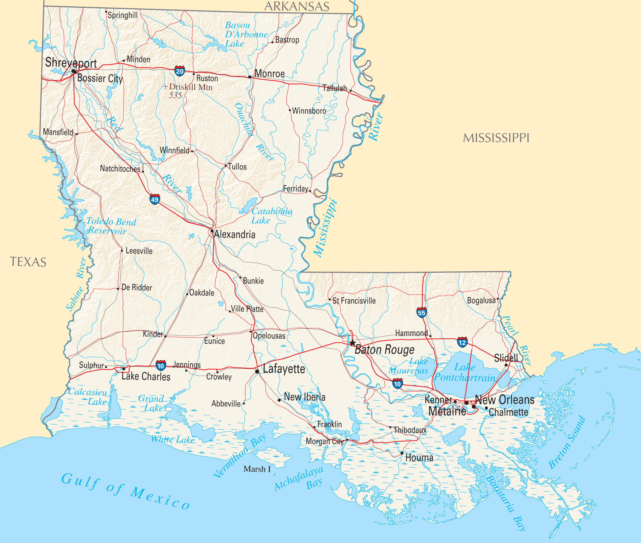Louisiana Reference Map • 0