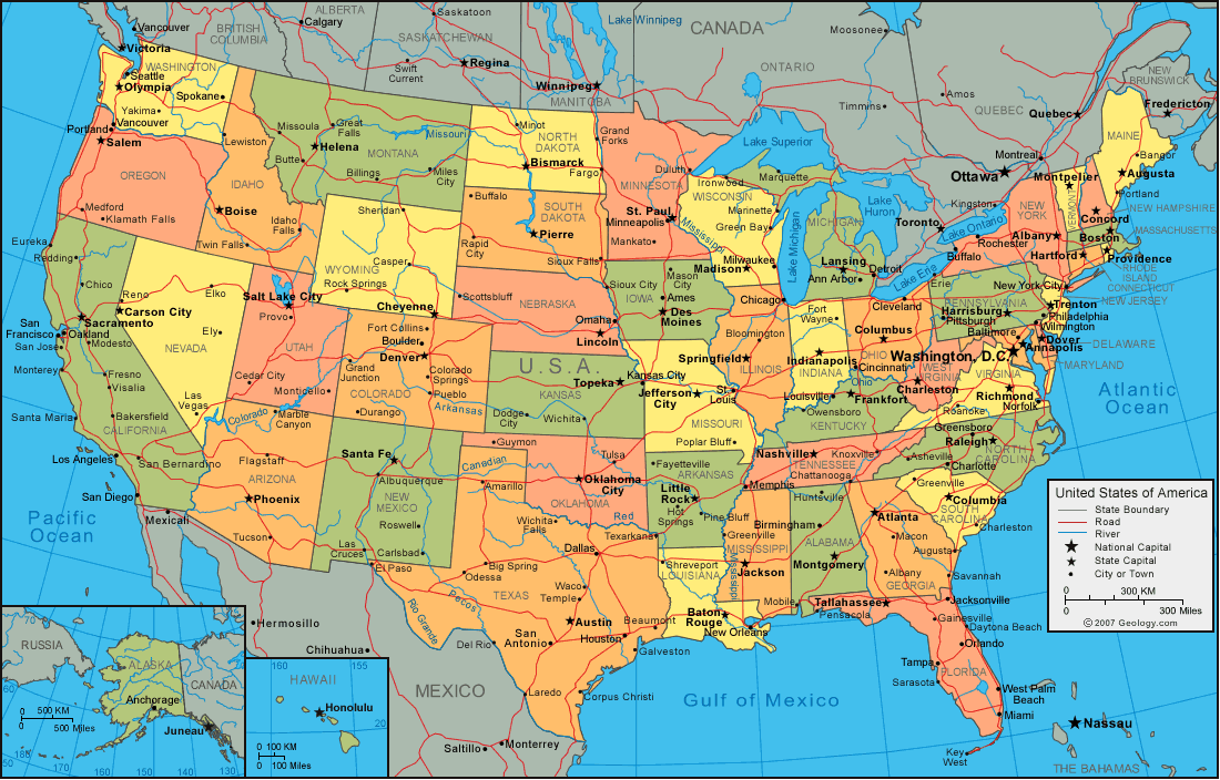 map of usa with states and cities. Click on the Map