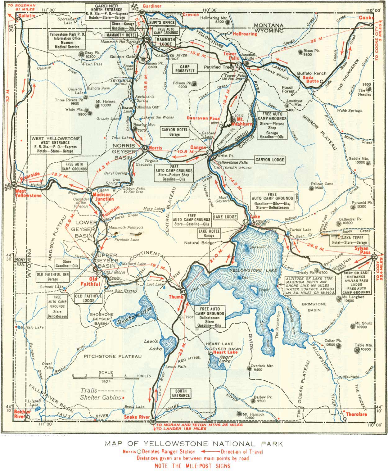 Map Yellowstone National Park Lodging Printable Map Of Hawaiian Islands