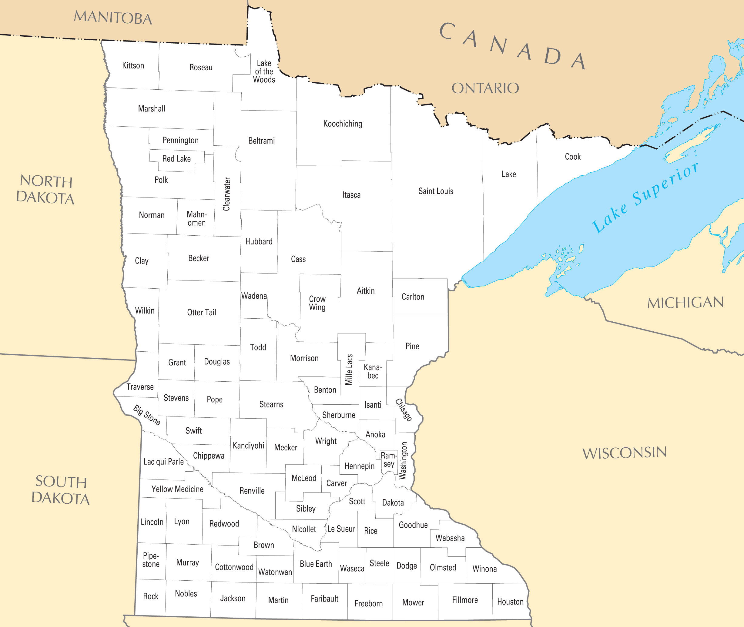 Minnesota County Map Printable Printable Word Searches