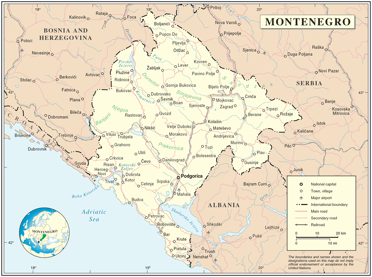 Montenegro Map Mapsof