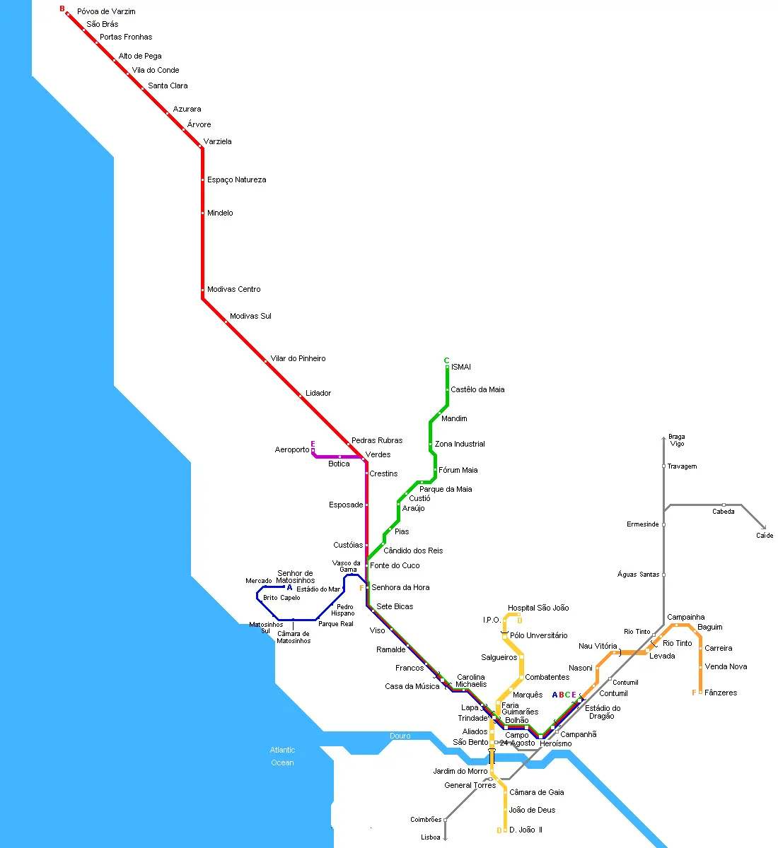 Metro Do Porto Mapa - Porto Metro - Lines, map, operating hours and
