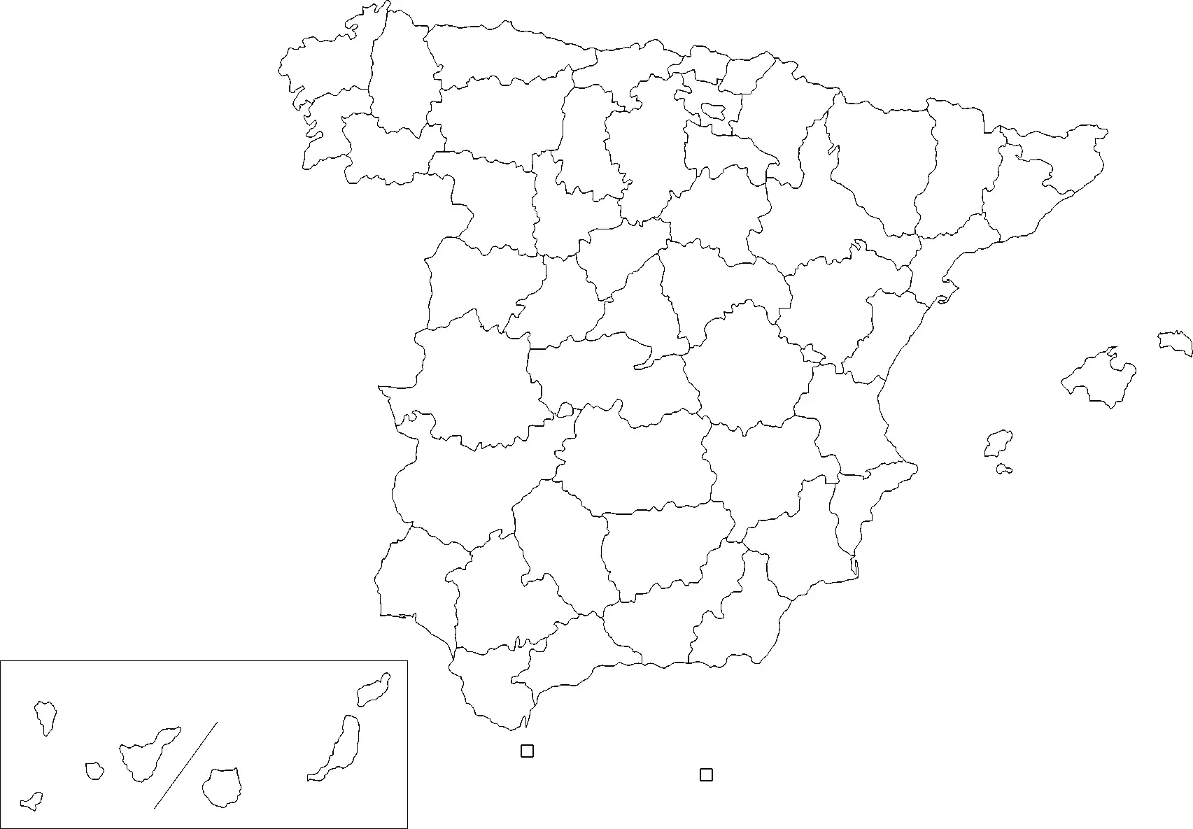 Spain maps. Click on the Provinces of Spain (blank Map) to view it full