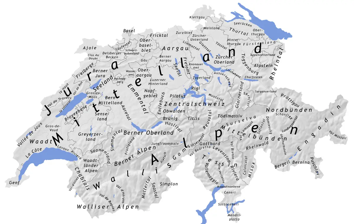 Schweizer Regionen2 • Mapsof.net