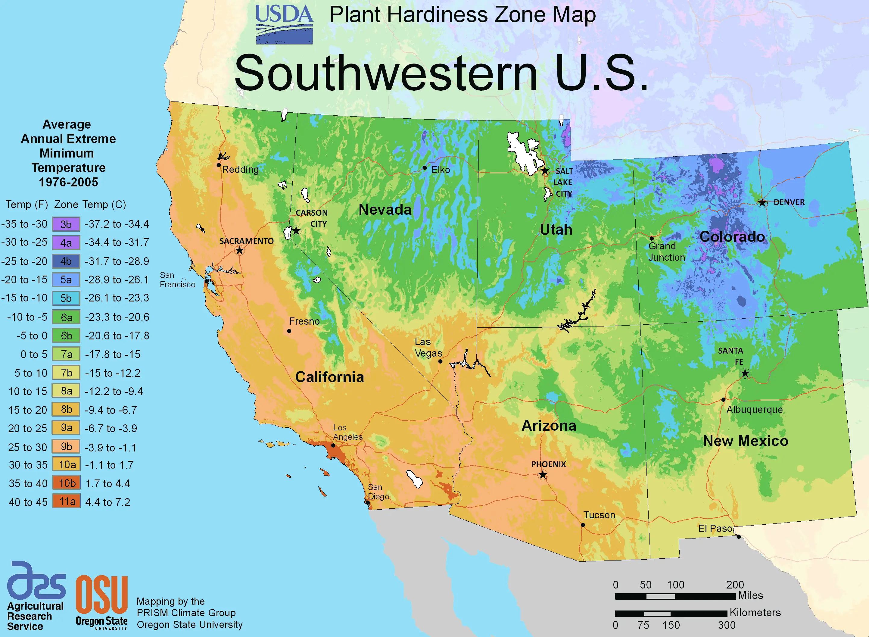 South West Us Plant Hardiness Zone Map Mapsof Net