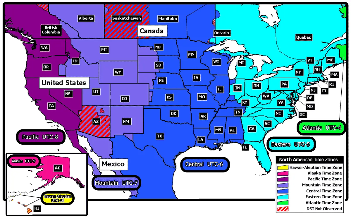 view: US TIME ZONES MAP