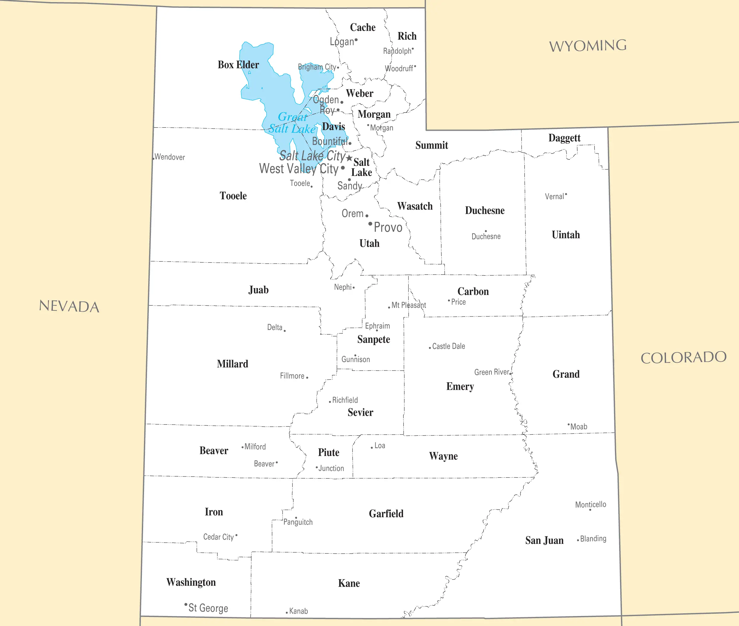 Utah Cities And Towns Mapsof Net