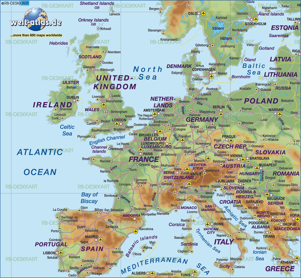 West Europe • Mapsof.net