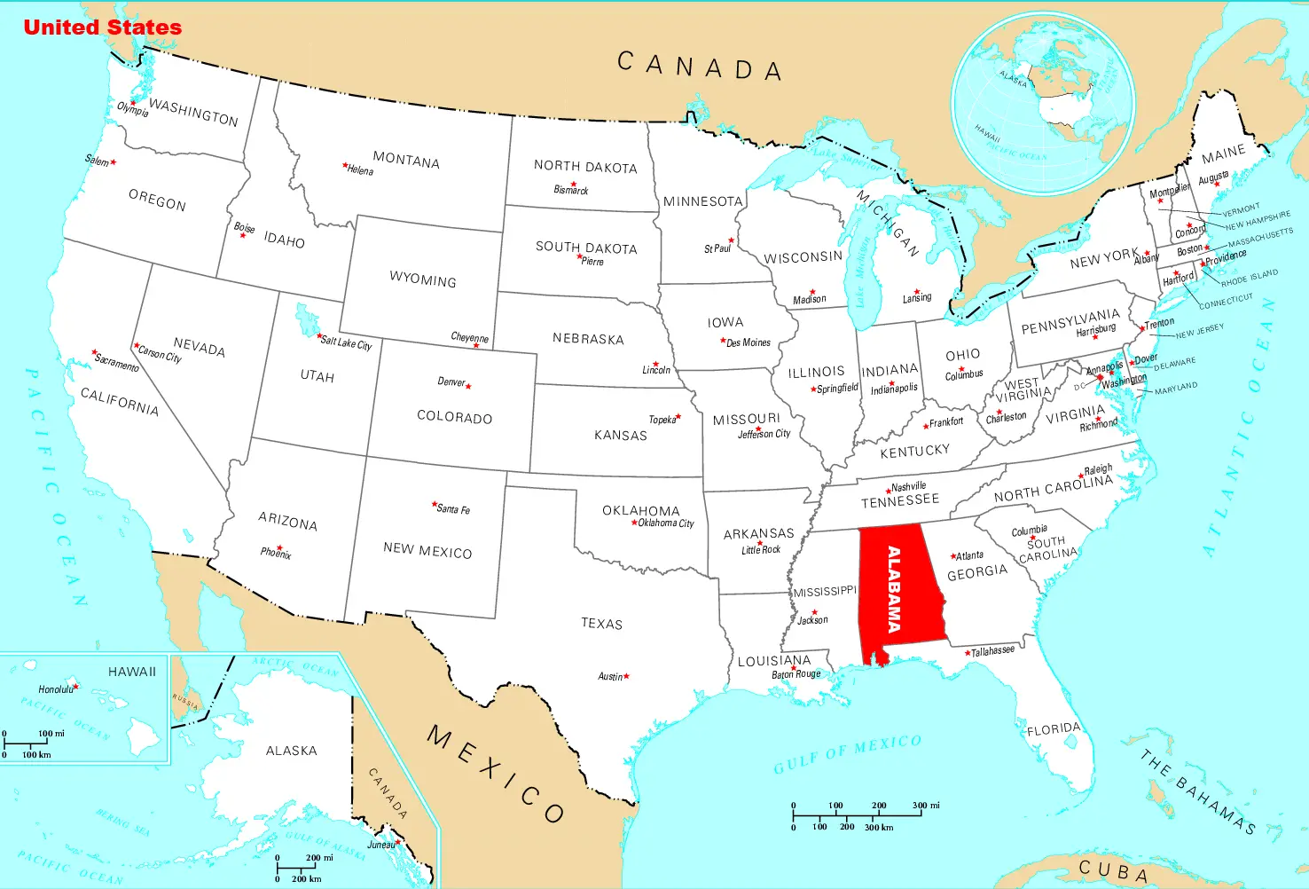 Where Is Alabama Located - Mapsof.net