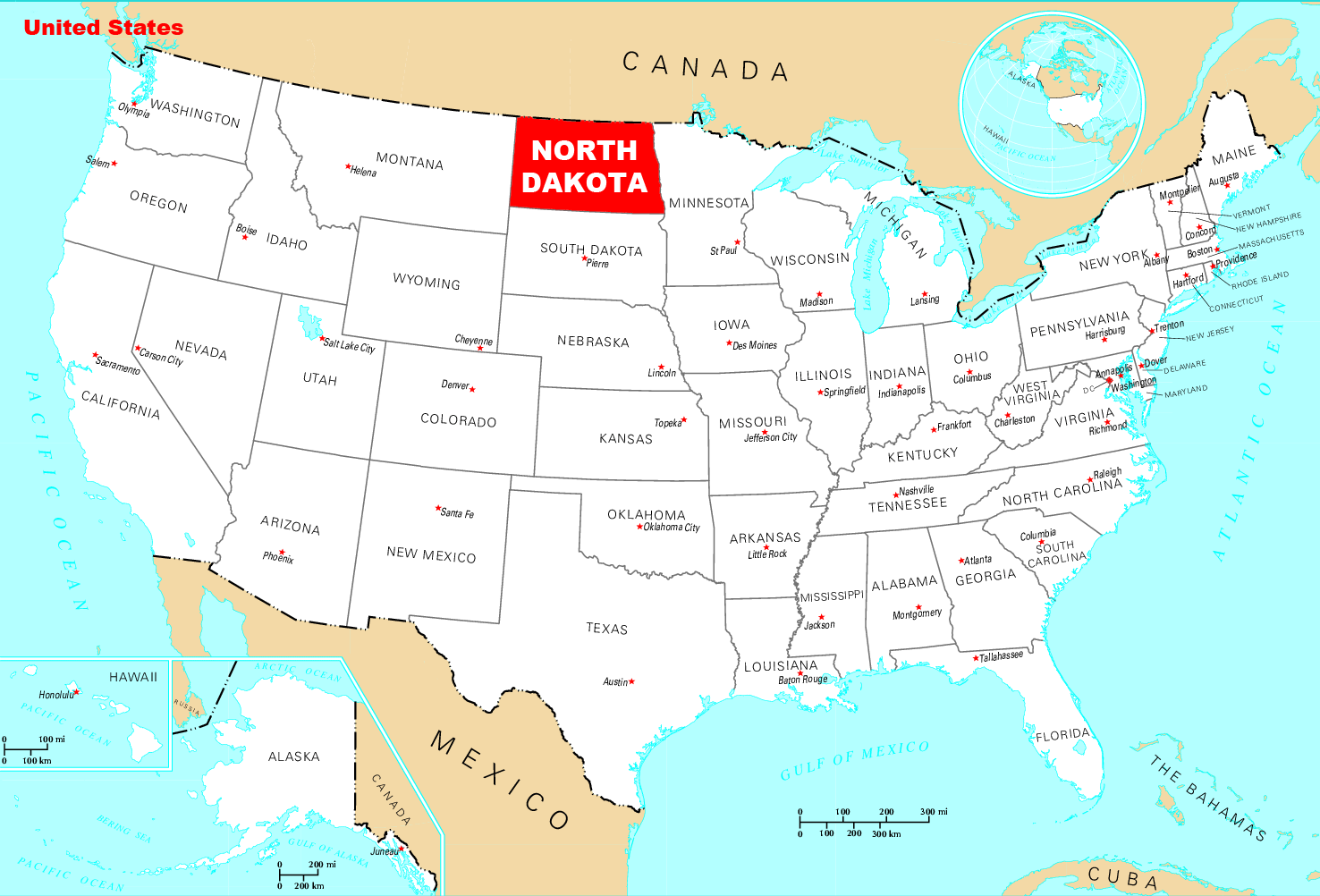 Time Zones Map North Dakota In Us Map