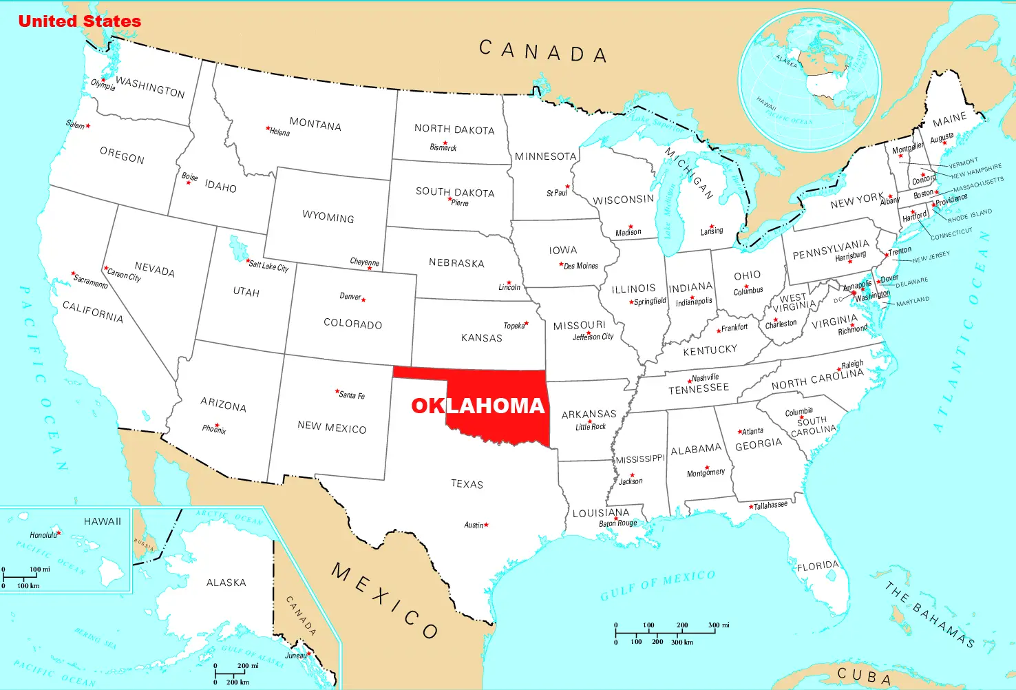 Where Is Oklahoma Located - Mapsof.net