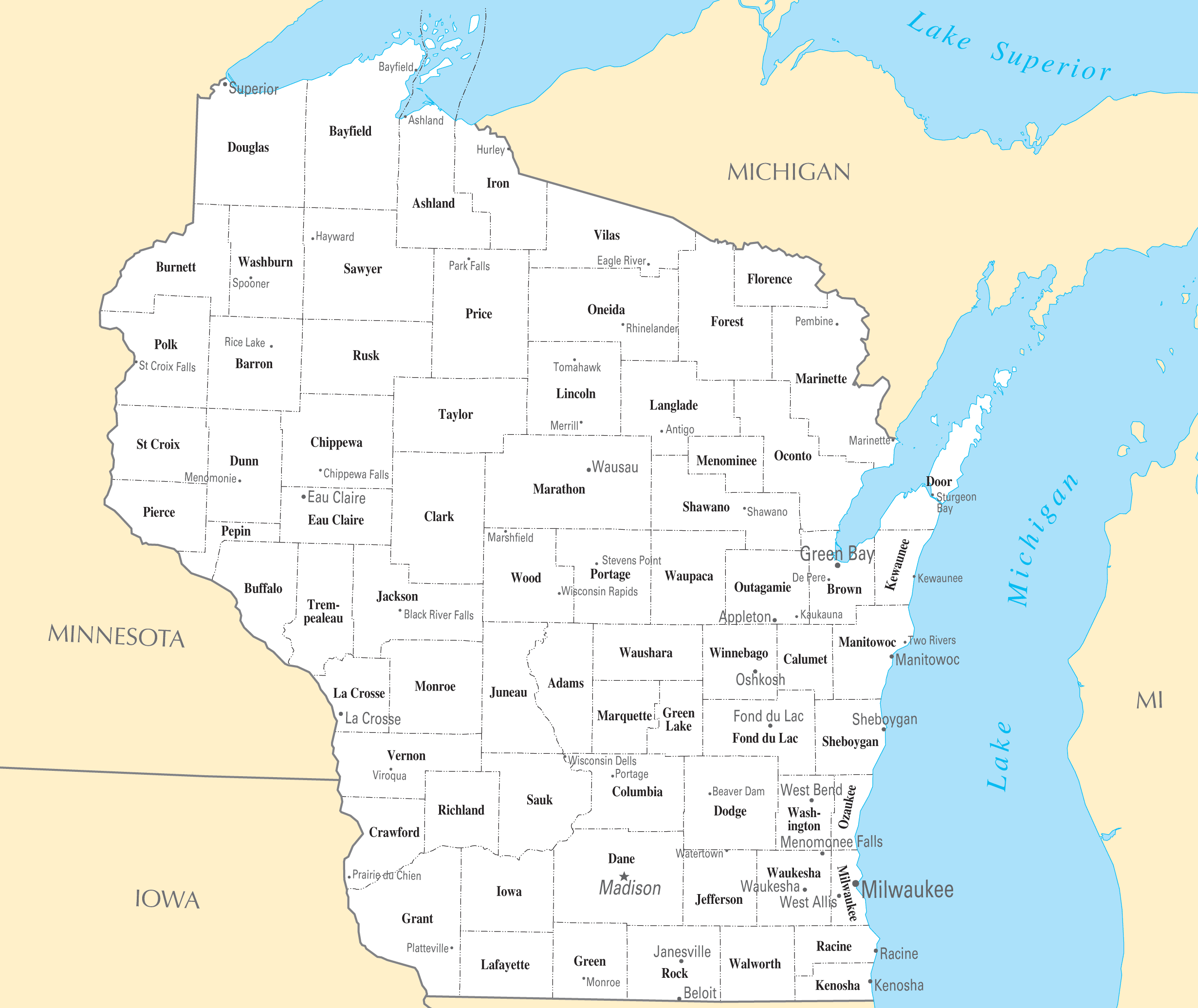 Best Photos Of Wisconsin Road Map Cities Printable | Dog Breeds Picture