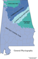 Alabama General Physiography - Mapsof.Net Map