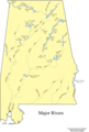 Albama Major Rivers Map - Mapsof.Net Map