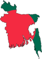 Bangladesh Flag Map - Mapsof.Net Map