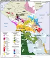 Caucasus Ethno Linguistic Map - Mapsof.Net Map