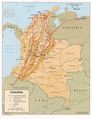 Colombia Shading Relief Map 1985 - Mapsof.Net Map