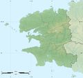 Finistere Department Relief Location Map - Mapsof.net