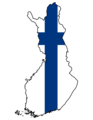 Finland Flag Map - Mapsof.Net Map