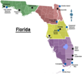 Florida Regions Map With Cities - Mapsof.Net Map
