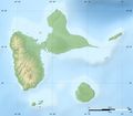 Guadeloupe Department Relief Location Map - Mapsof.net