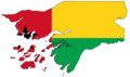 Guinea Bissau Flag Map - Mapsof.Net Map