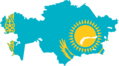 Kazakhstan Flag Map - Mapsof.Net Map