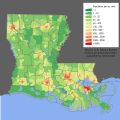 Louisiana Population Map (1) - Mapsof.Net Map