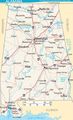 Map of Alabama Terrain Na - Mapsof.Net Map