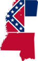 Mississippi Flag Map - Mapsof.Net Map