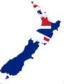 New Zealand Flag Map - Mapsof.Net Map