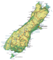New Zealand South Island Physical 1 - Mapsof.net