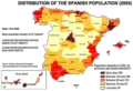 Population Densities In Spain 2005 - Mapsof.Net Map