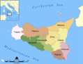 Provinces Map of Sicily - Mapsof.Net Map