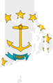 Rhode Island Flag Map - Mapsof.Net Map