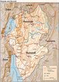 Rwanda And Burundi Map Relief - Mapsof.net