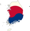 South Korea Flag Map - Mapsof.Net Map