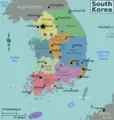 South Korea Regions Map - Mapsof.Net Map