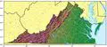 Virginia Relief Map - Mapsof.Net Map