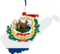West Virginia Flag Map - Mapsof.Net Map