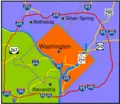 Capital Beltway Map Color - Mapsof.Net Map
