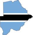 Flag Map of Botswana - Mapsof.Net Map